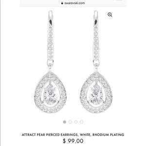SWAROVSKI ATTRACT PEAR PIERCED EARRINGS